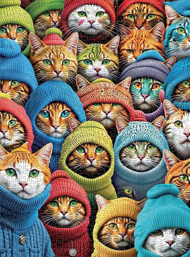Cat Puzzle – Whiskered World: A Kitty Kaleidoscope – 1000 Piece Jigsaw Puzzle
