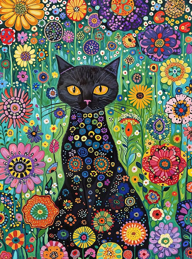 Petals and The Midnight Cat - 1000 Piece Jigsaw Puzzle