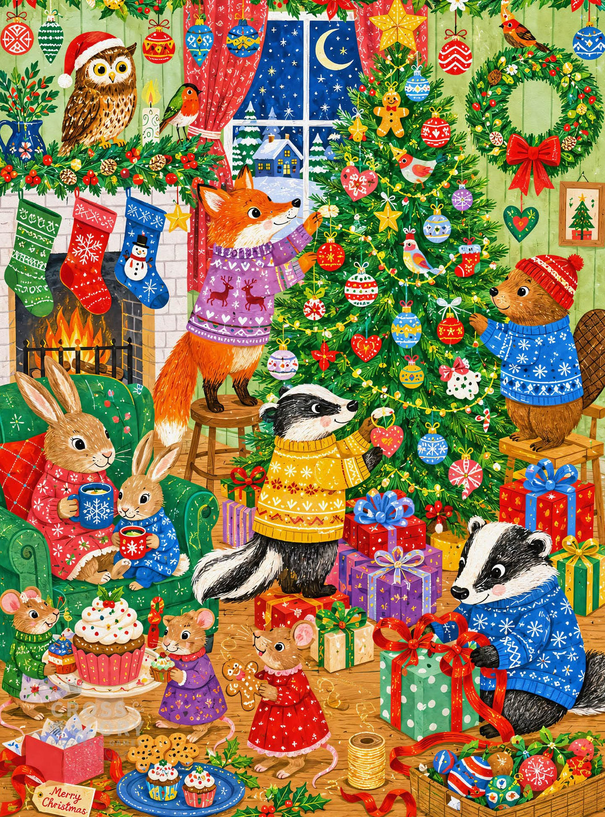 Christmas Puzzle – Christmas at Evergreen Hollow – 1000 Piece Jigsaw Puzzle