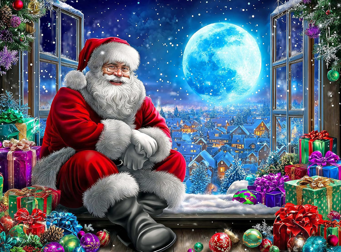 Christmas Puzzle – Santa and the Midnight Moon – 1000 Piece Jigsaw Puzzle