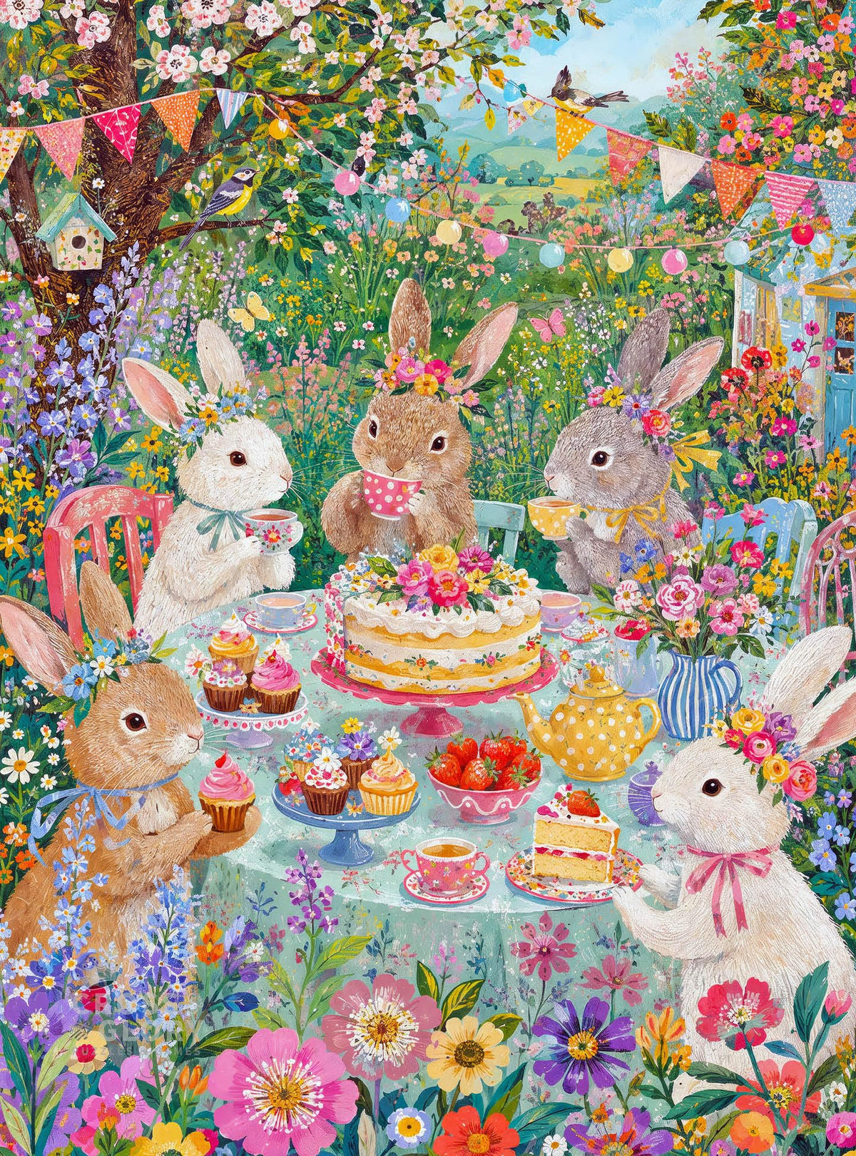 Easter Puzzle – The Easter Garden Party – 1000 Piece Jigsaw Puzzle