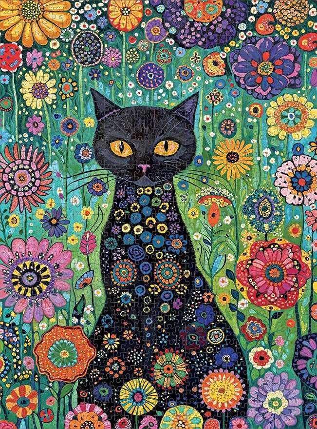 Cat Puzzle – Petals and The Midnight Cat – 1000 Piece Jigsaw Puzzle