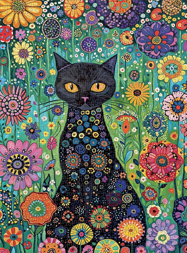 Petals and The Midnight Cat - 1000 Piece Jigsaw Puzzle