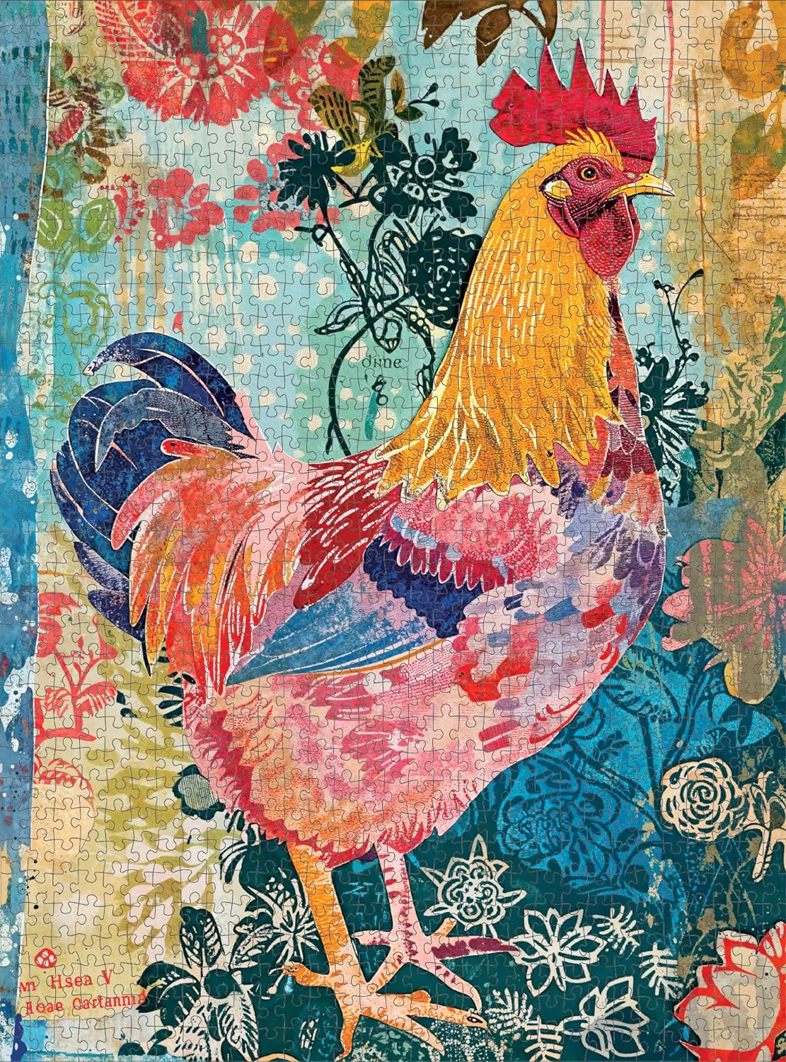 Key West Colorama: Rooster on Duval - 1000 Piece Jigsaw Puzzle