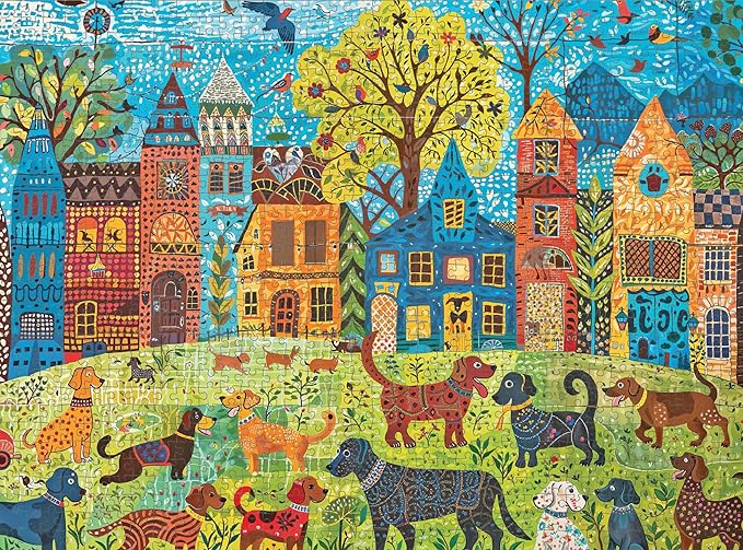 Colorful Canines: A Dog Park Day - 1000 Piece Jigsaw Puzzle