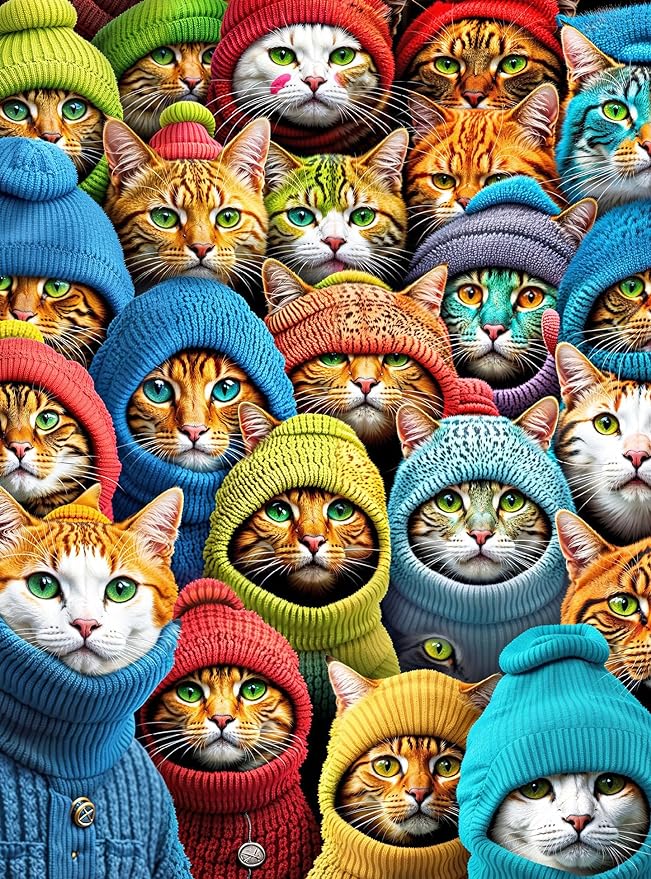 Whiskered World: A Kitty Kaleidoscope - 1000 Piece Jigsaw Puzzle