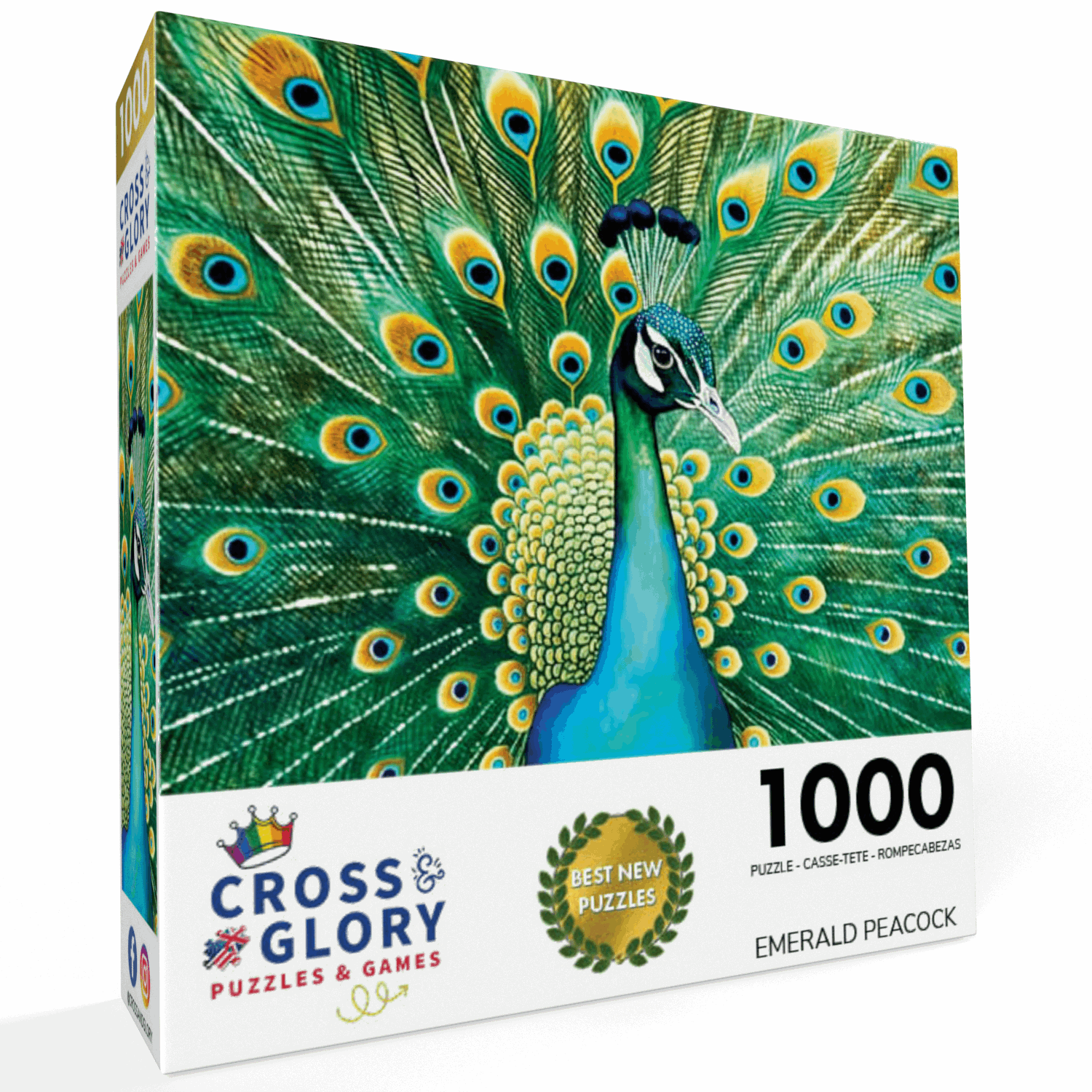 Emerald Peacock - 1000 Piece Jigsaw Puzzle | Cross & Glory