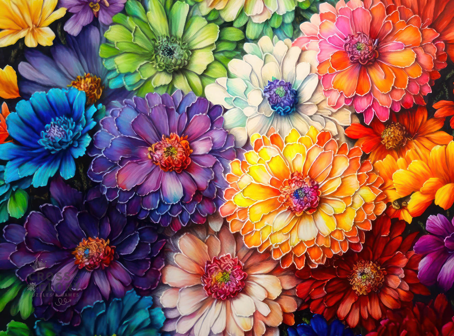 Rainbow of Flowers - 1000 Piece Jigsaw Puzzle