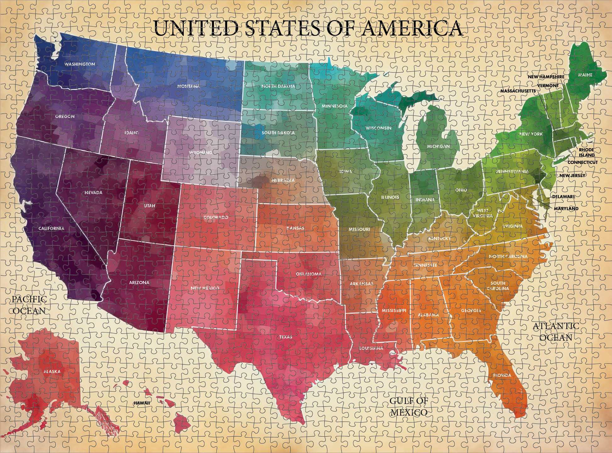The United Hues of America - 1000 Piece Jigsaw Puzzle