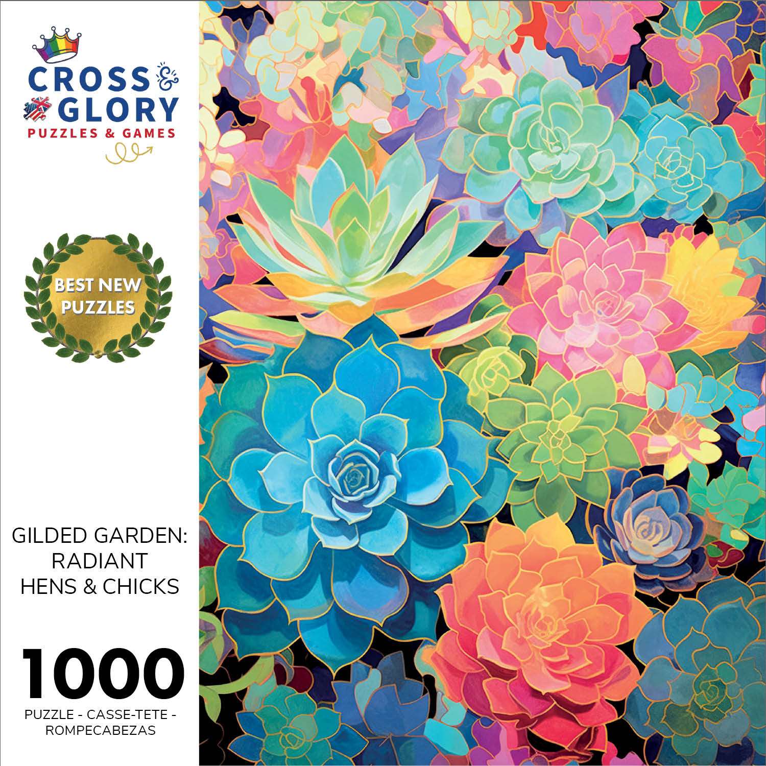Gilded Garden: Radiant Hens & Chicks - 1000 Piece Jigsaw Puzzle