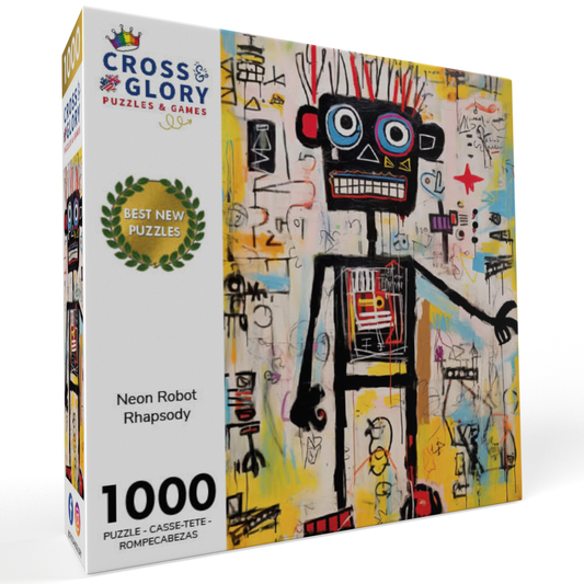 Neon Robot Rhapsody - 1000 Piece Jigsaw Puzzle