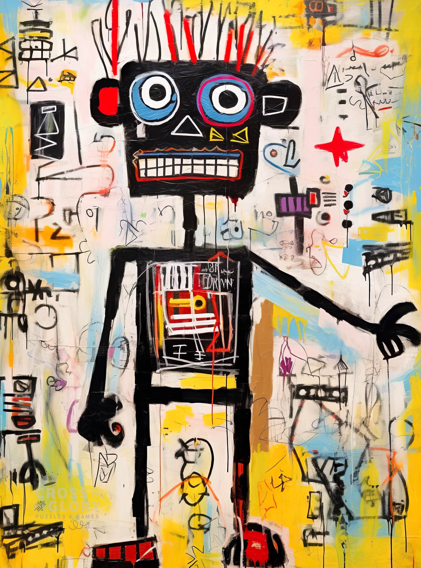 Neon Robot Rhapsody - 1000 Piece Jigsaw Puzzle