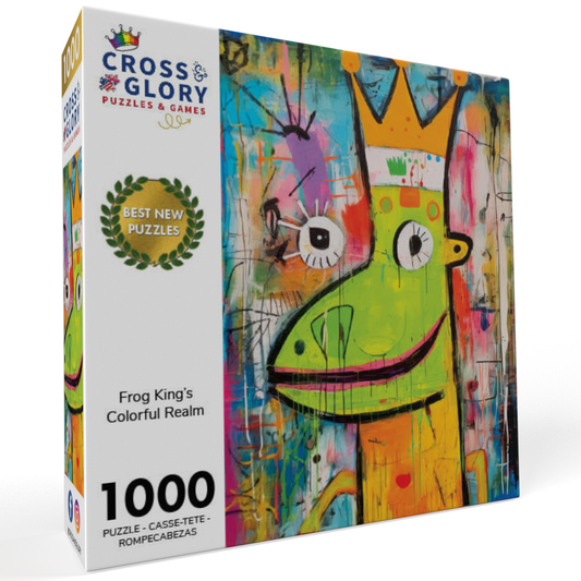 Frog King's Colorful Realm - 1000 Piece Jigsaw Puzzle