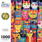 Rainbow Whiskers - Whimsical Cat - 1000 Piece Jigsaw Puzzle