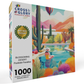 Blossoming Desert: Poolside Paradise - 1000 Piece Jigsaw Puzzle