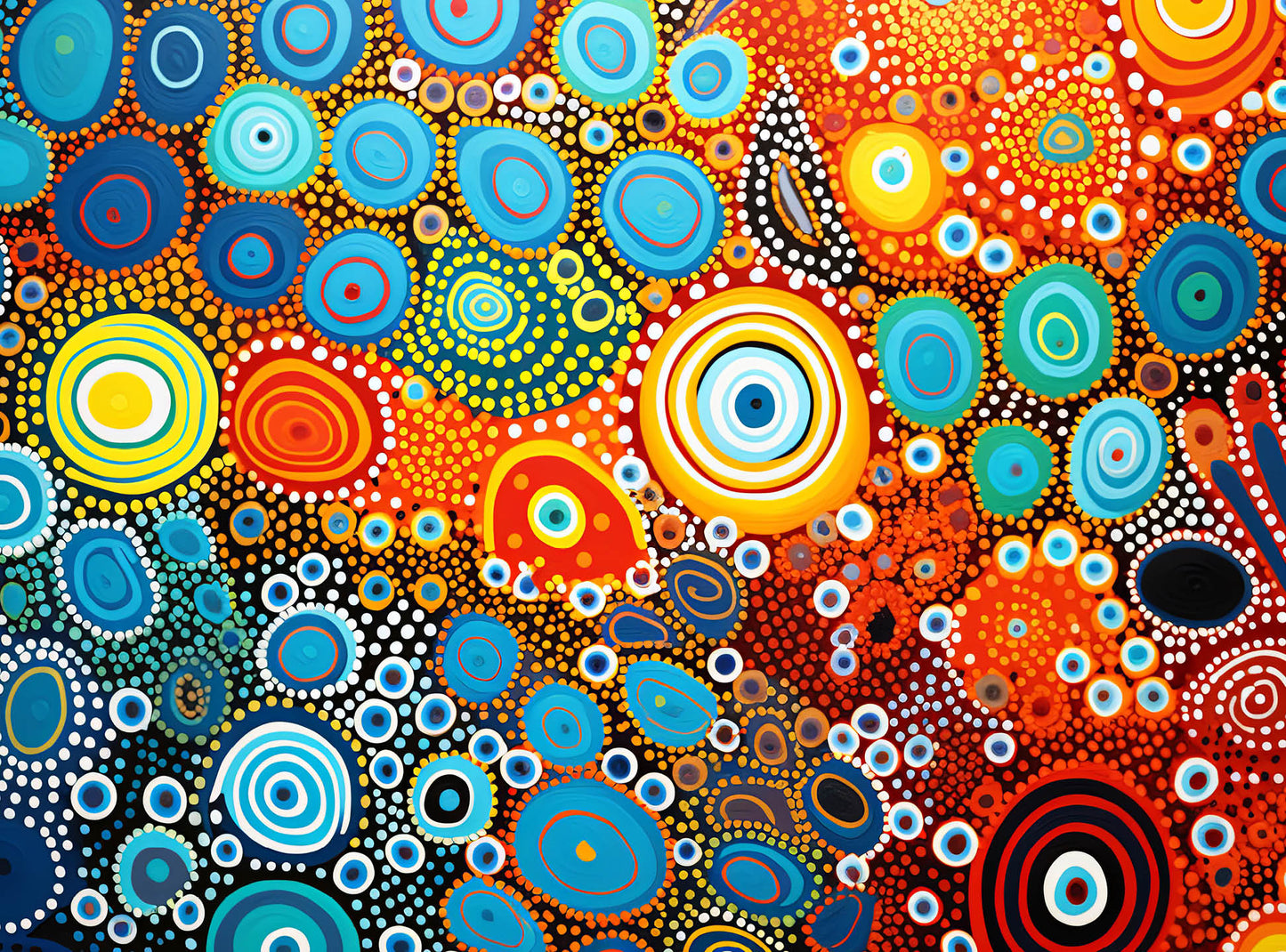 Spectral Sands of Australia - Aboriginal Art Inspired - 1000 Piece Jigsaw Puzzle