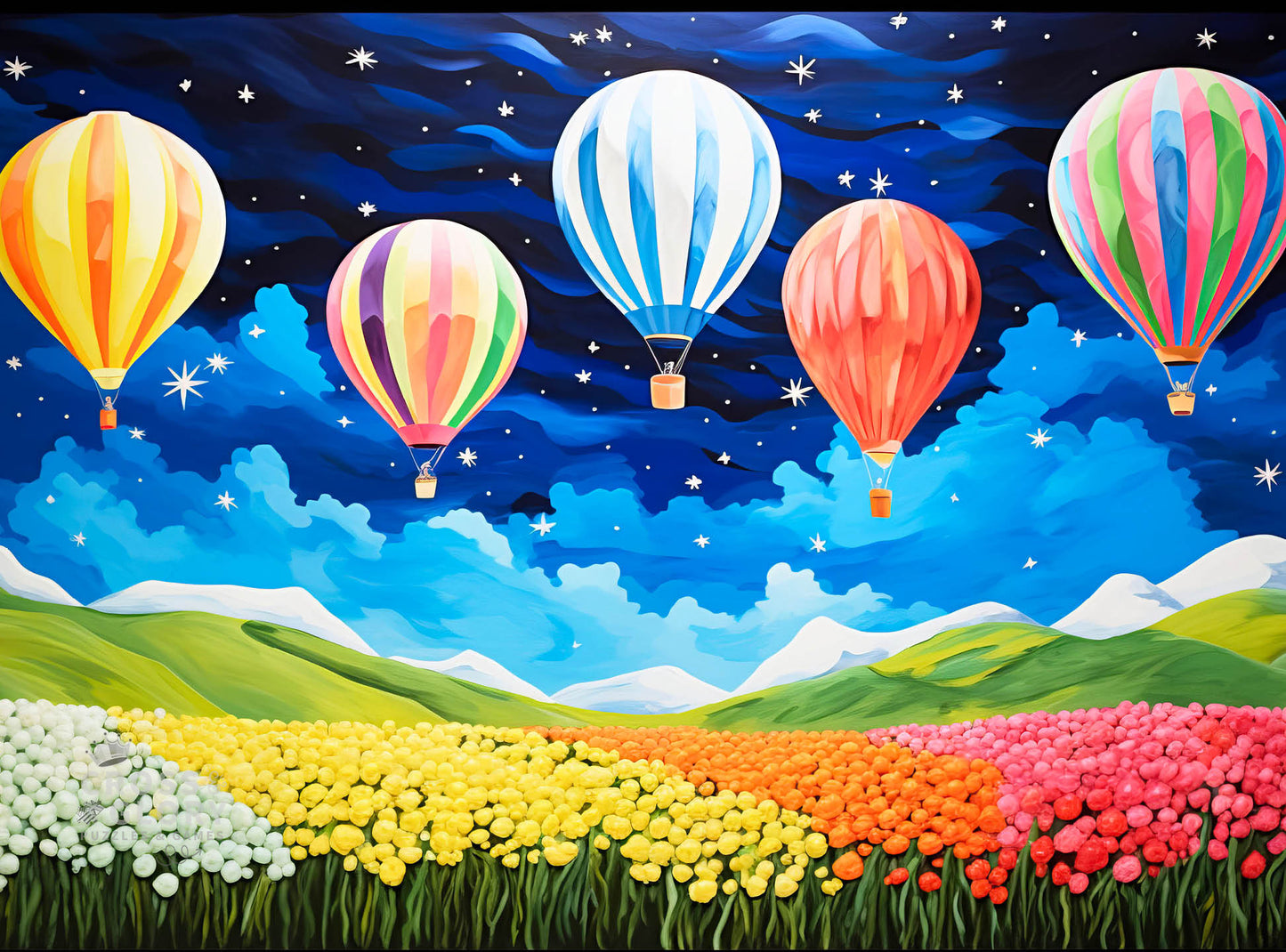 Starlit Tulip Soiree - 1000 Piece Jigsaw Puzzle