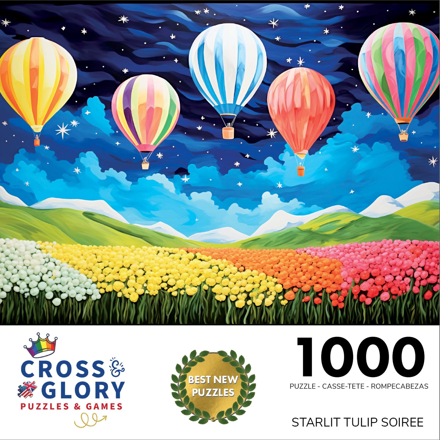 Starlit Tulip Soiree - 1000 Piece Jigsaw Puzzle
