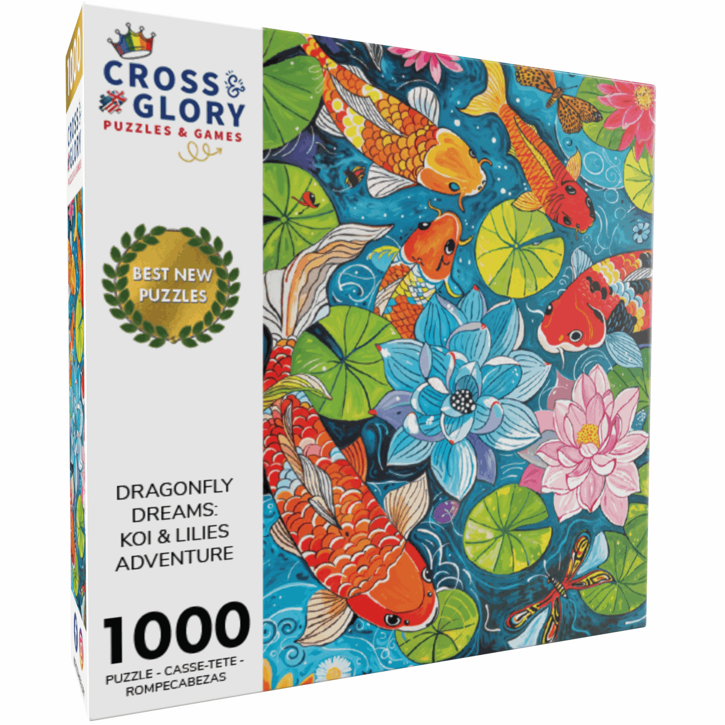 Fish Puzzle – Dragonfly Dreams: Koi & Lilies Adventure – 1000 Piece Jigsaw Puzzle