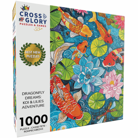 Fish Puzzle – Dragonfly Dreams: Koi & Lilies Adventure – 1000 Piece Jigsaw Puzzle