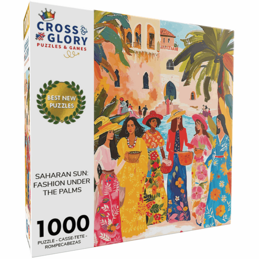 Art Puzzle – Saharan Sun: Fashion Under The Palms – 1000 Piece Jigsaw Puzzle