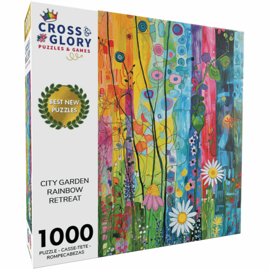 City Jigsaw Puzzle – City Garden Rainbow Retreat – 1000 Piece Jigsaw Puzzle