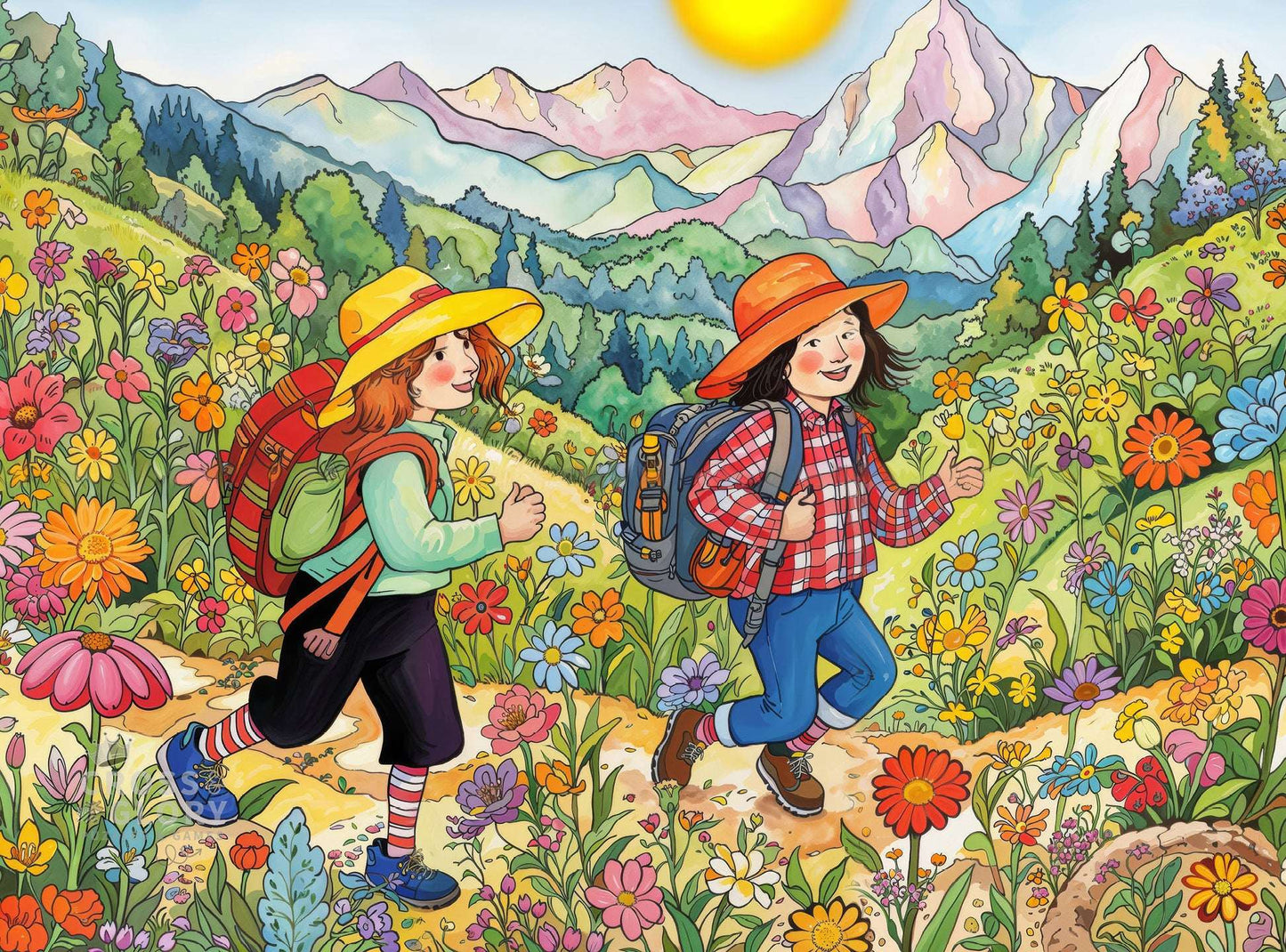 Art Puzzle – Sunny Trails: McKenna & Maisie's Adventure – 1000 Piece Jigsaw Puzzle