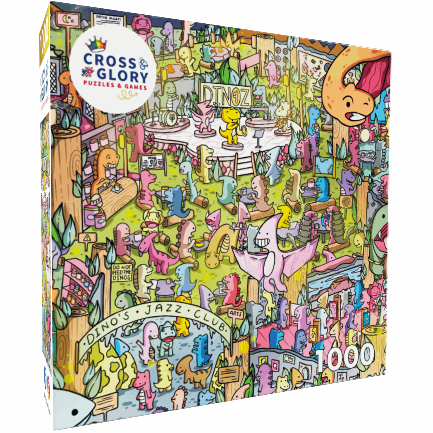 Art Puzzle – Jurassic Jive: A Night of Dino Jazz – 1000 Piece Jigsaw Puzzle