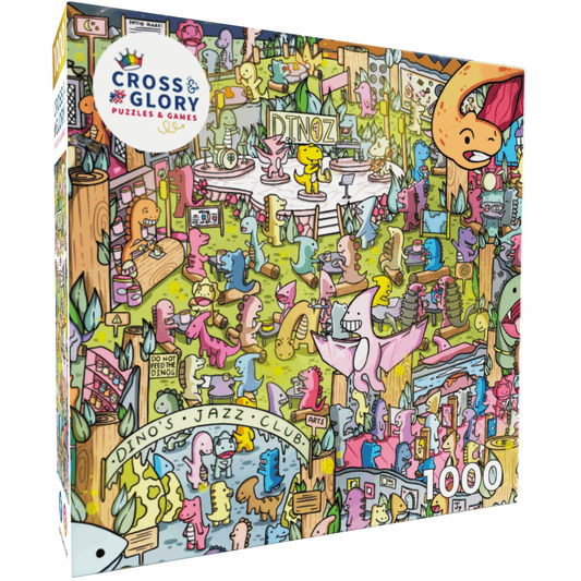 Art Puzzle – Jurassic Jive: A Night of Dino Jazz – 1000 Piece Jigsaw Puzzle