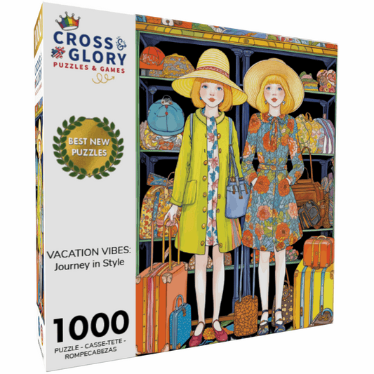 Cat Puzzle – Vacation Vibes: Journey in Style – 1000 Piece Jigsaw Puzzle
