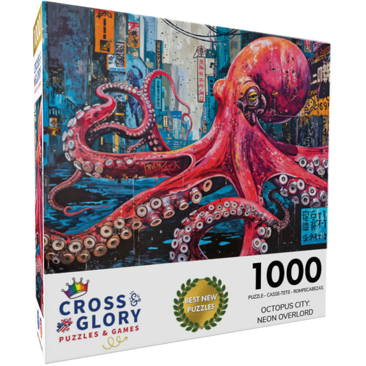 Octopus City: Neon Overlord - 1000 Piece Jigsaw Puzzle