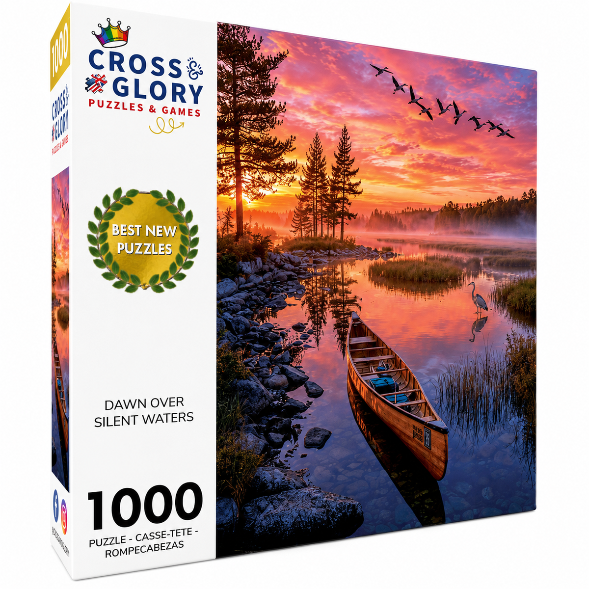 Lake Puzzle – Dawn Over Silent Waters – 1000 Piece Jigsaw Puzzle box