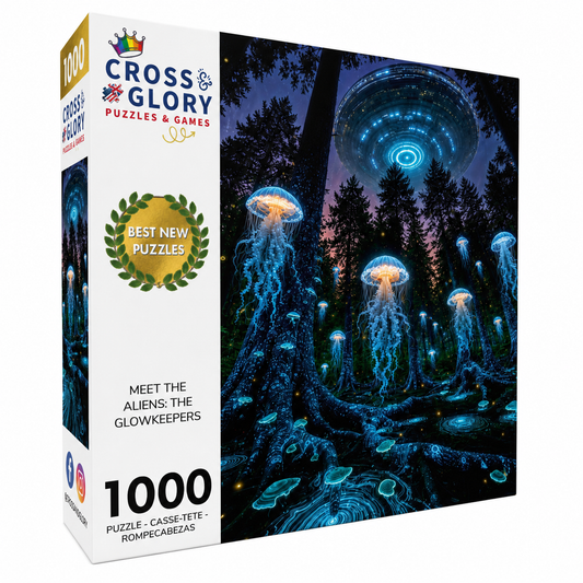 Alien Puzzle – The Glowkeepers – 1000 Piece Jigsaw Puzzle box