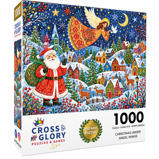 Christmas Puzzle – Christmas Under Angel Wings – 1000 Piece Jigsaw Puzzle box