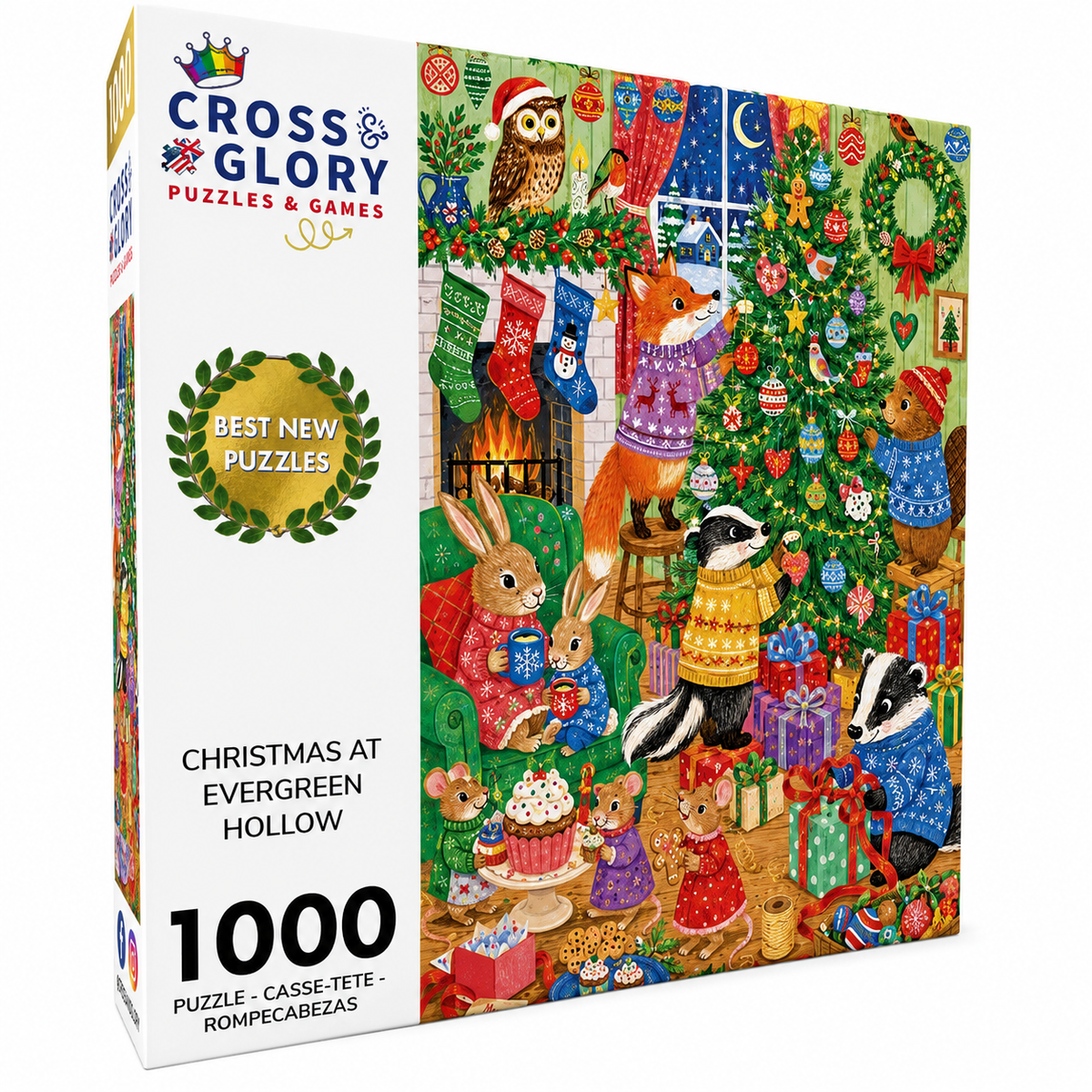 Christmas Puzzle – Christmas at Evergreen Hollow – 1000 Piece Jigsaw Puzzle box