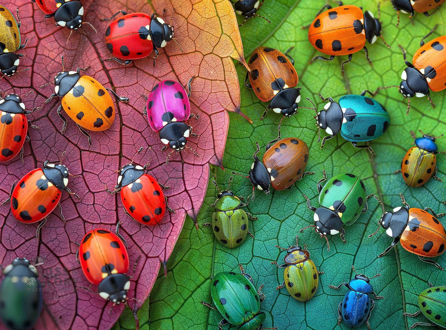 Ladybug Puzzle – The Ladybug Rainbow – 1000 Piece Jigsaw Puzzle