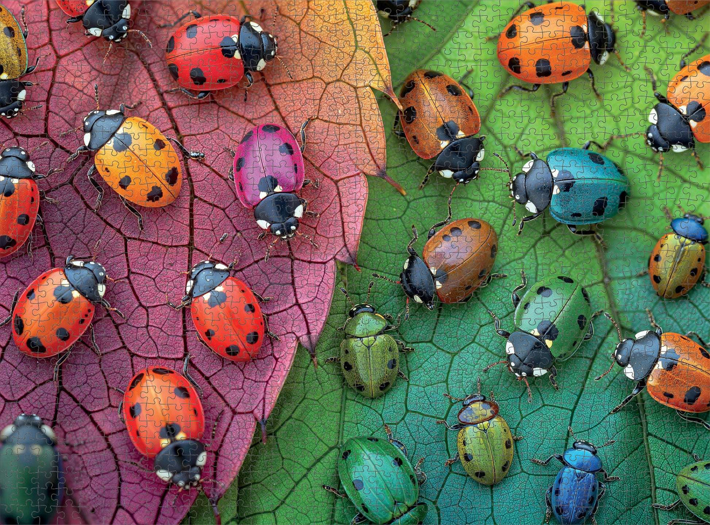 Ladybug Puzzle – The Ladybug Rainbow – 1000 Piece Jigsaw Puzzle