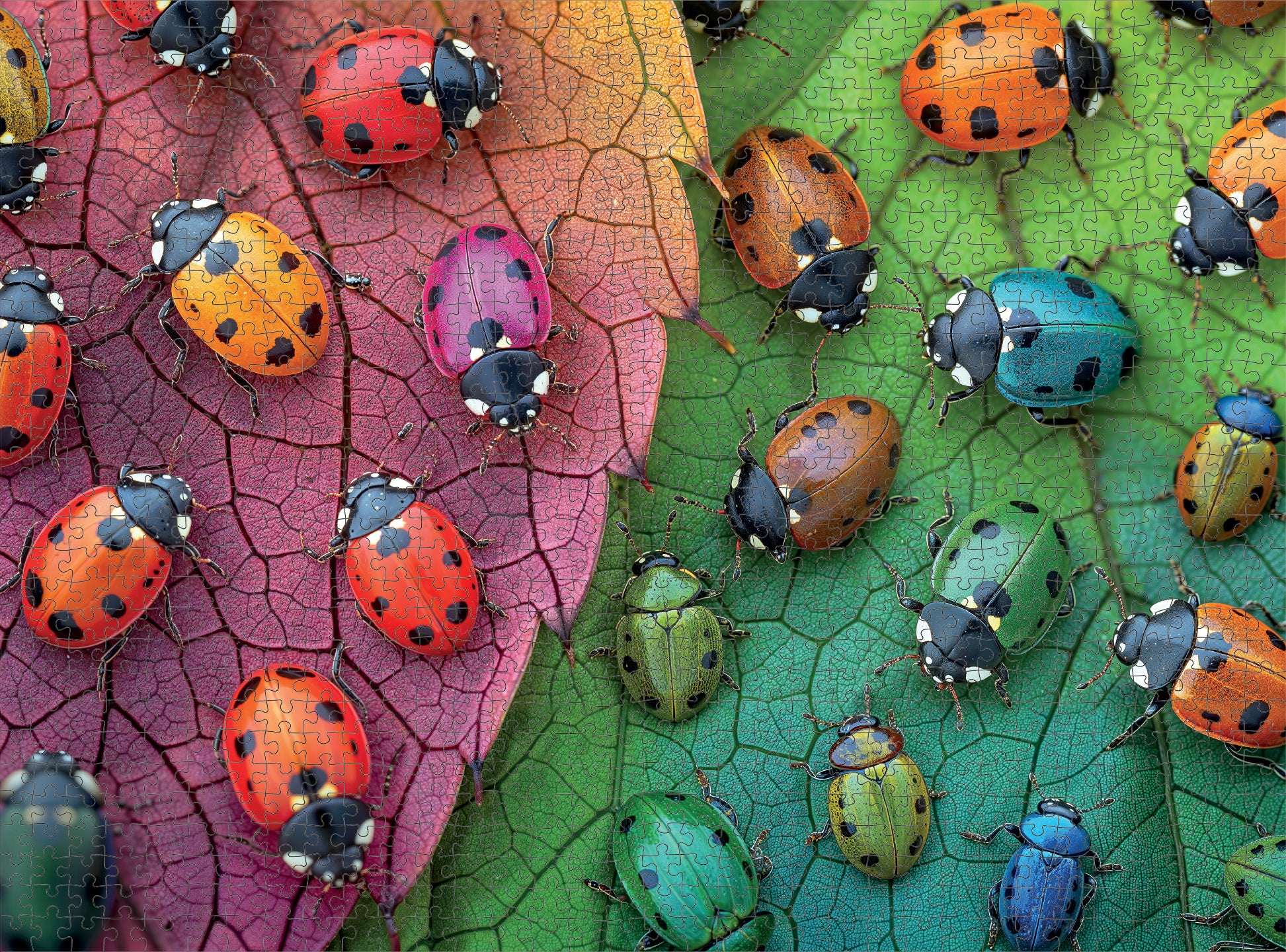 Ladybug Puzzle – The Ladybug Rainbow – 1000 Piece Jigsaw Puzzle