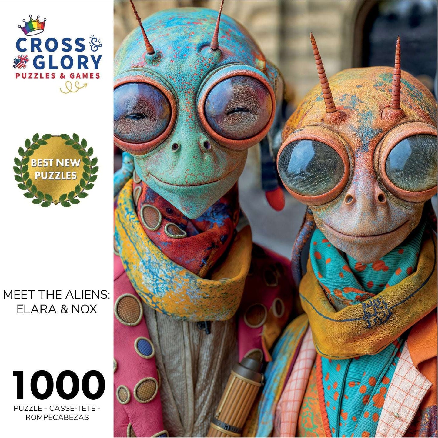 Alien Puzzle – Meet the Aliens: Elara and Nox – 1000 Piece Jigsaw Puzzle