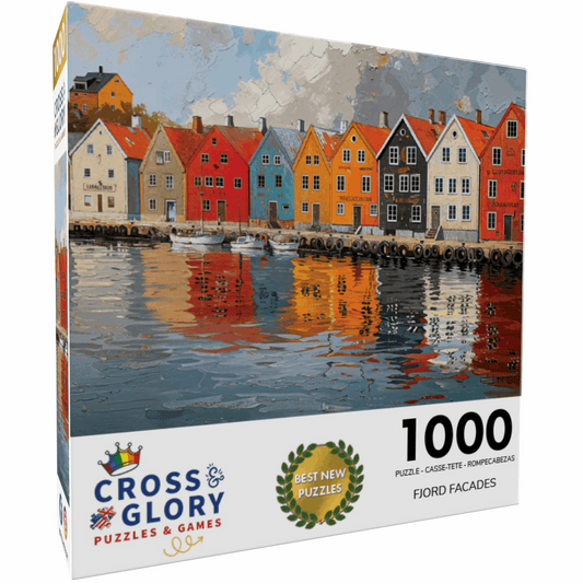 Norway Jigsaw Puzzle – Fjord Facades: Norway's Water's Edge – 1000 Piece Jigsaw Puzzle