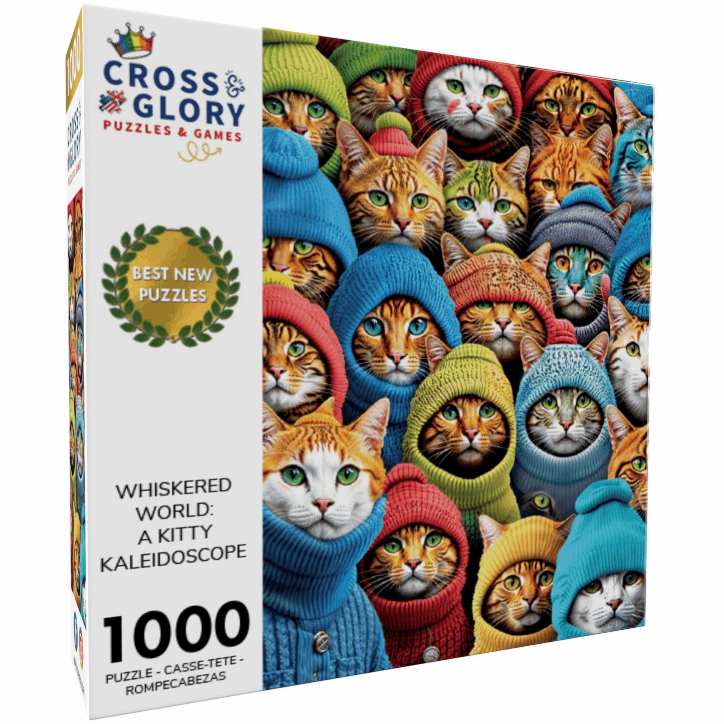 Cat Puzzle – Whiskered World: A Kitty Kaleidoscope – 1000 Piece Jigsaw Puzzle