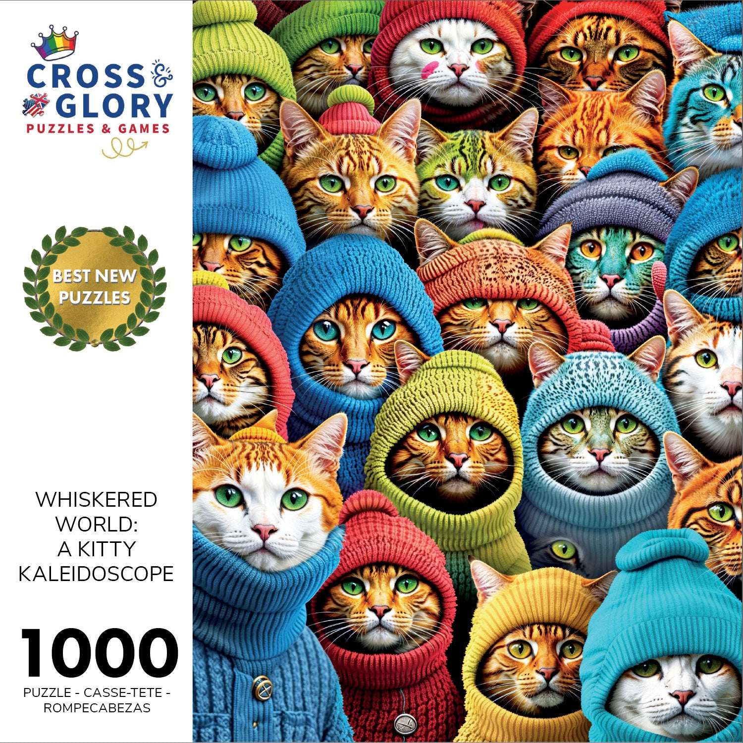 Cat Puzzle – Whiskered World: A Kitty Kaleidoscope – 1000 Piece Jigsaw Puzzle