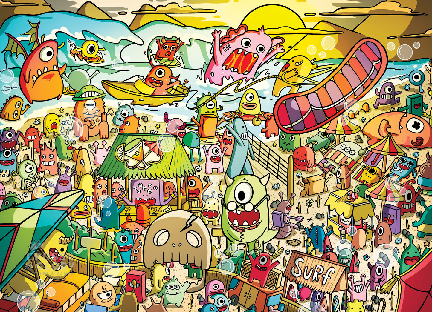 Art Puzzle – Surf 'n' Scream Beach Party – 1000 Piece Jigsaw Puzzle