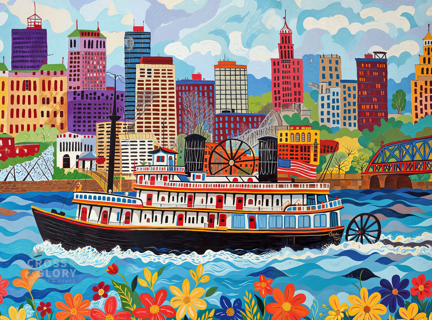 Queen City Paddle Wheel Adventure - 1000 Piece Jigsaw Puzzle