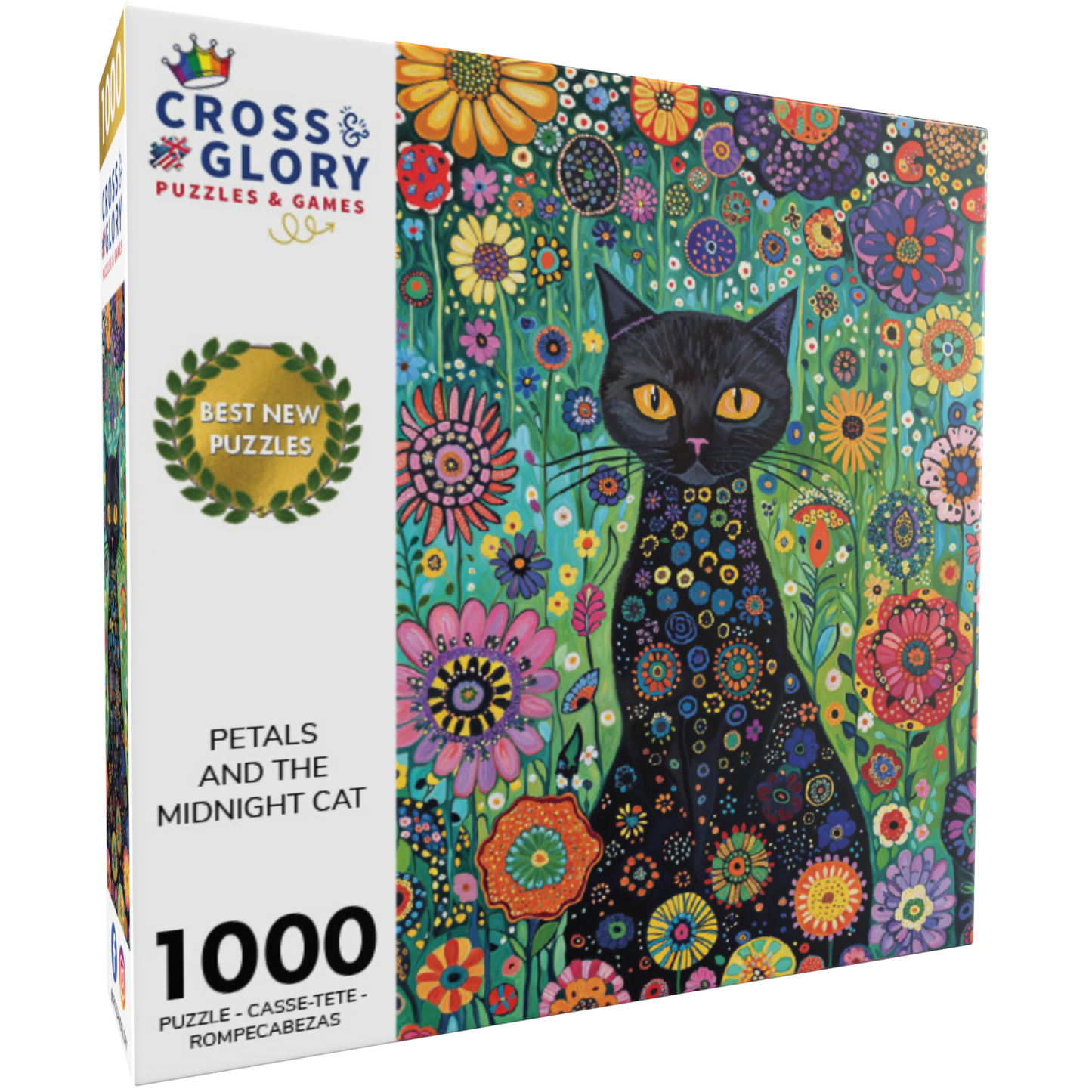 Petals and The Midnight Cat 1000 Piece Jigsaw Puzzle