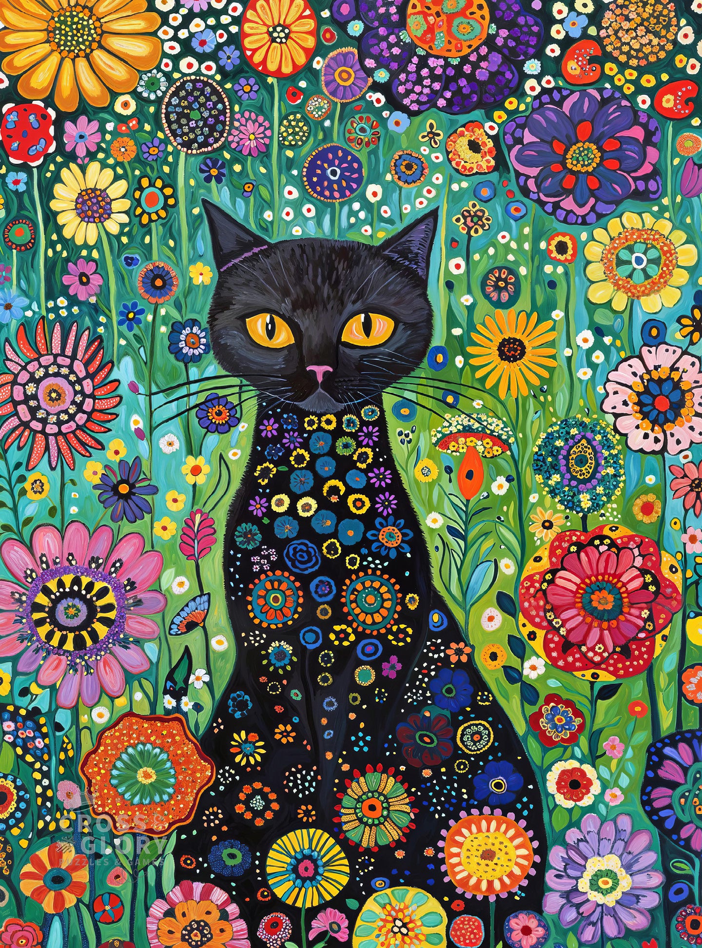 Petals and The Midnight Cat - 1000 Piece Jigsaw Puzzle