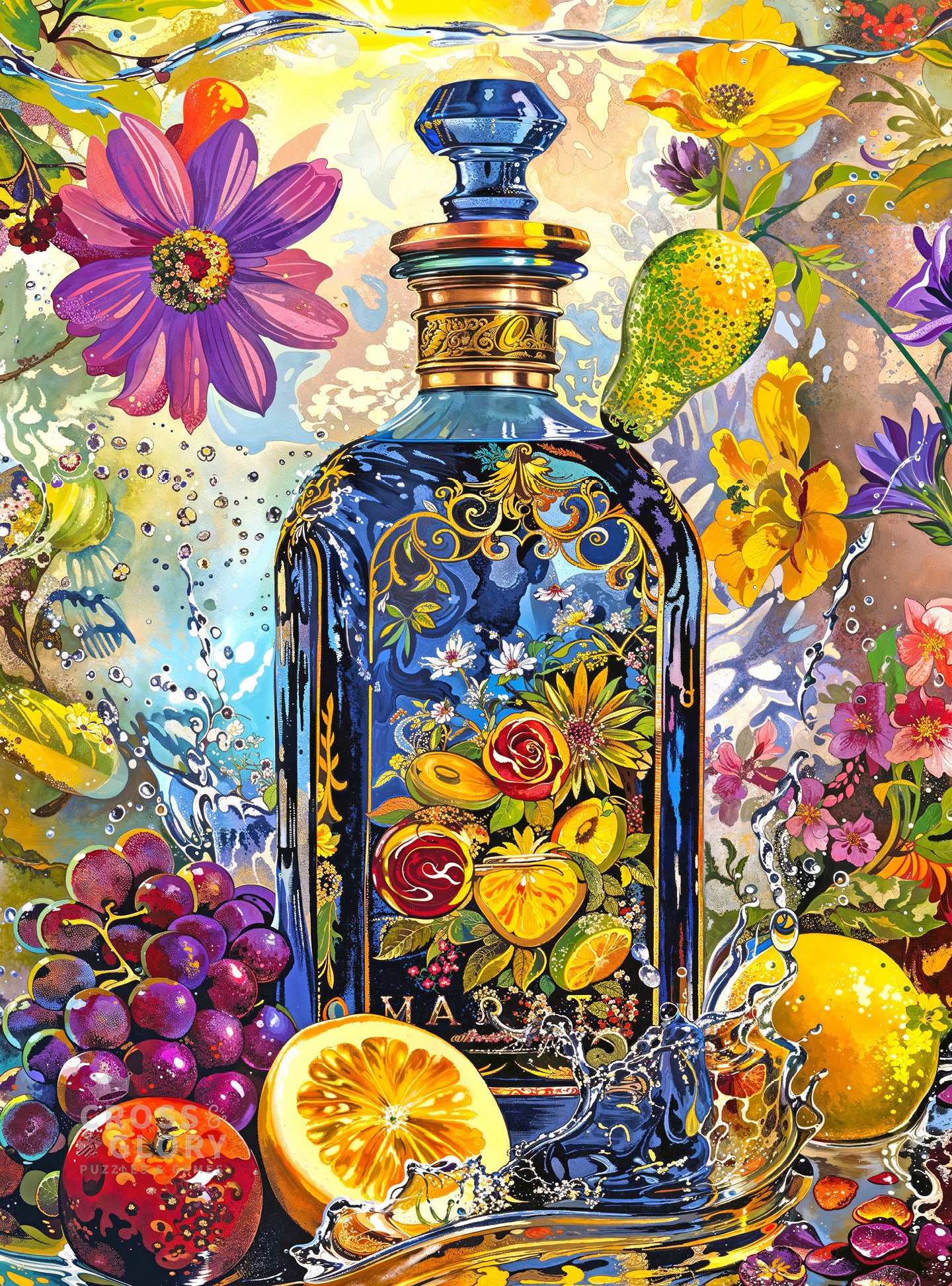 Sundry & Vice: Opulent Botanical Gin Bottle - 1000 Piece Jigsaw Puzzle