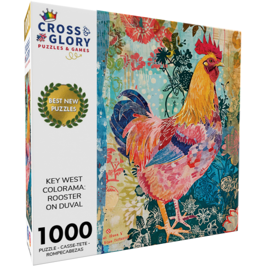 Key West Colorama: Rooster on Duval - 1000 Piece Jigsaw Puzzle