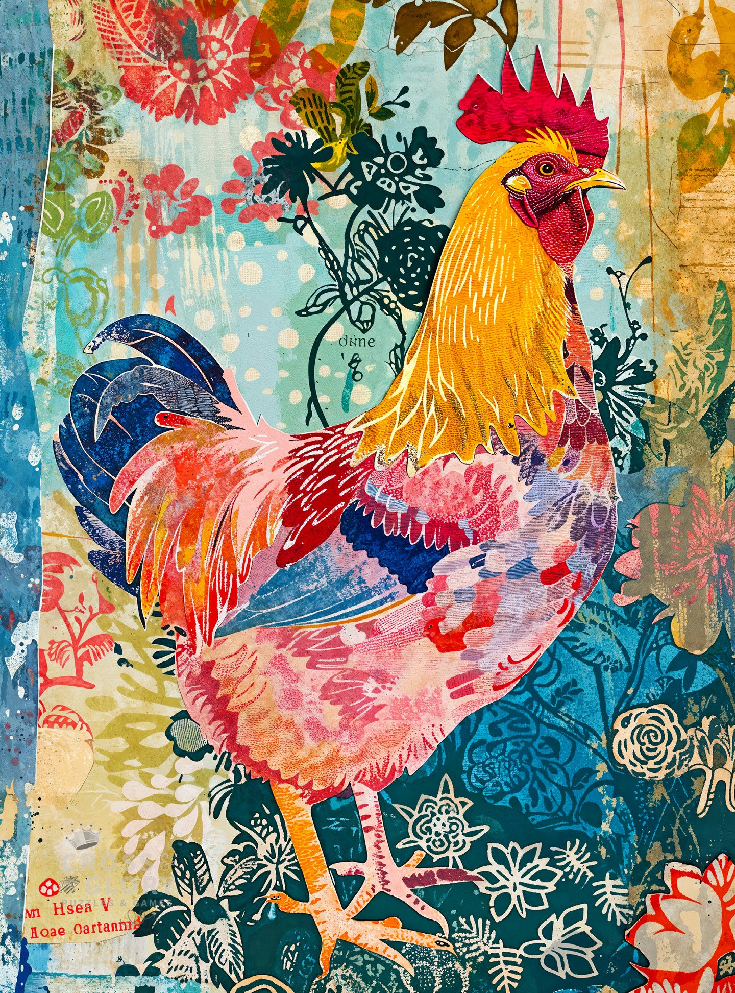 Key West Colorama: Rooster on Duval - 1000 Piece Jigsaw Puzzle