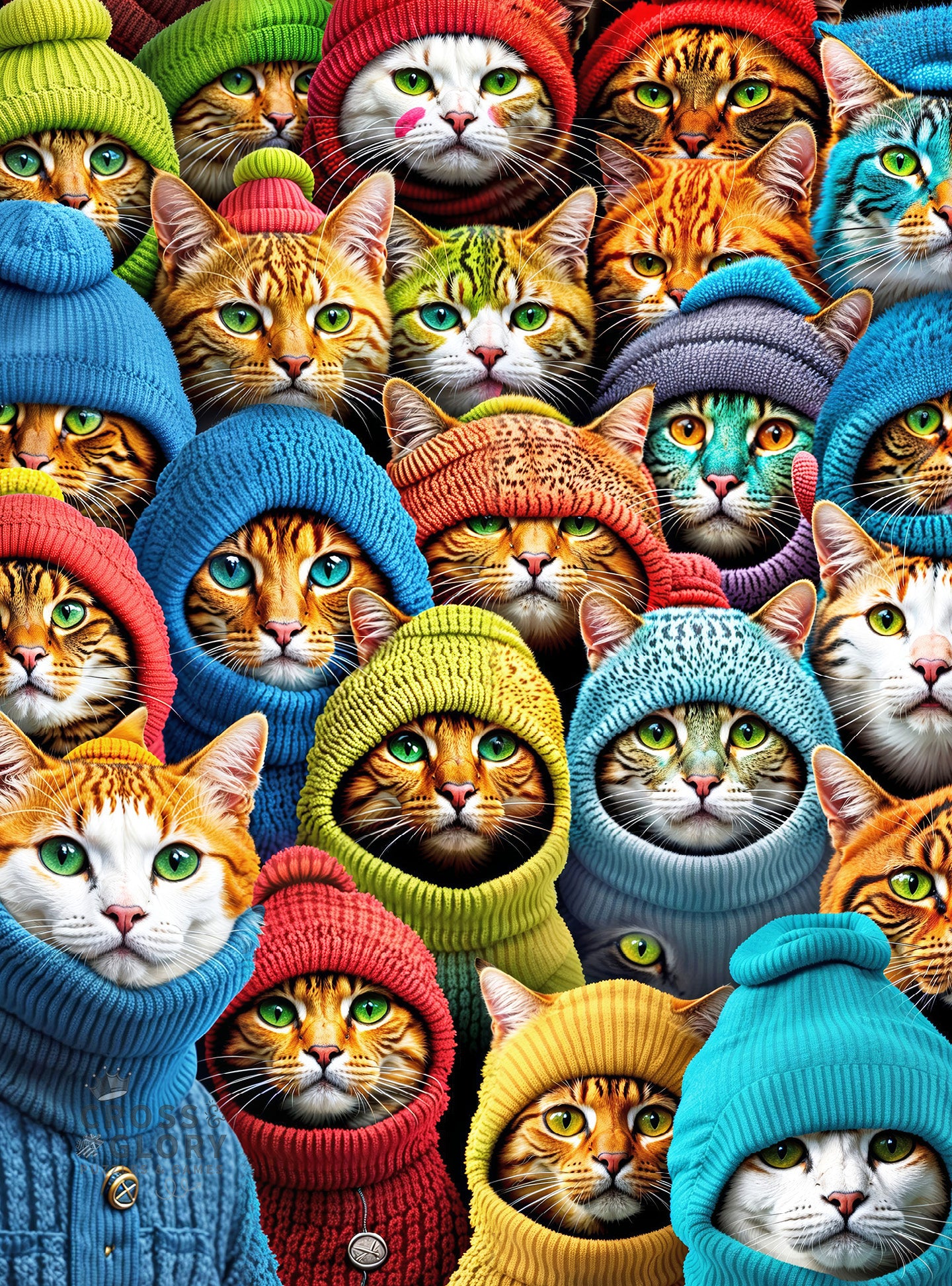 Whiskered World: A Kitty Kaleidoscope - 1000 Piece Jigsaw Puzzle